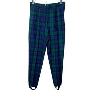 Vintage Dark Academia Plaid Stirrup Pants - Women's Size 9/10